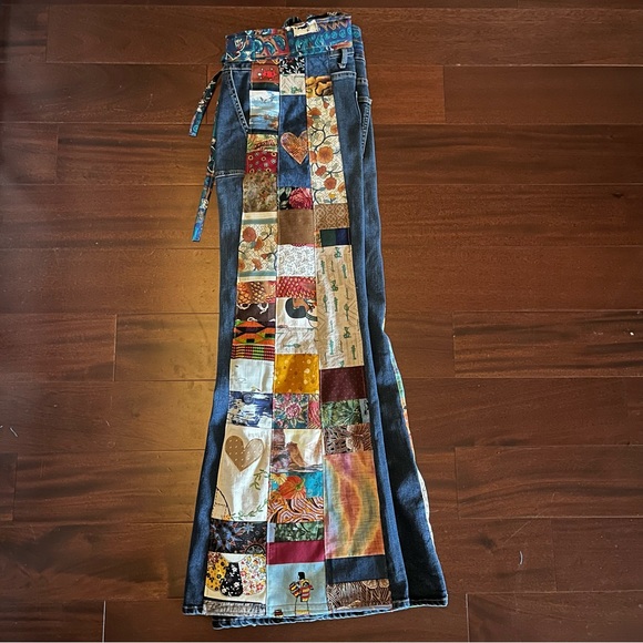 Harper jeans bellbottom patchwork phish llama donuts hippie shakedown patchpixie - Picture 9 of 11
